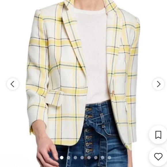 Veronica Beard VB Schoolboy Yellow + Green Plaid Dickey Jacket Blazer 6 - Picture 10 of 11